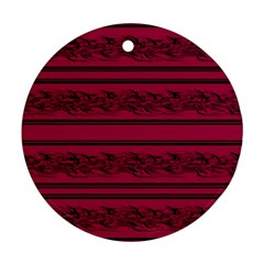 Red barbwire pattern Round Ornament (Two Sides) 