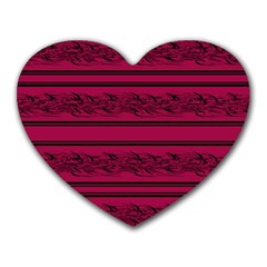 Red barbwire pattern Heart Mousepads