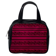 Red Barbwire Pattern Classic Handbags (one Side) by Valentinaart