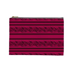 Red barbwire pattern Cosmetic Bag (Large) 