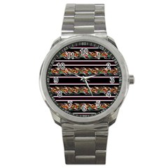 Colorful Barbwire Sport Metal Watch by Valentinaart