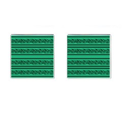 Green Barbwire Cufflinks (square) by Valentinaart