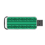 Green barbwire Portable USB Flash (Two Sides) Back