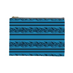 Blue Barbwire Cosmetic Bag (large) 