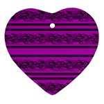 Magenta barbwire Ornament (Heart)  Front