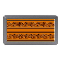 Orange Barbwire Pattern Memory Card Reader (mini) by Valentinaart