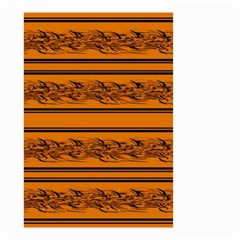 Orange Barbwire Pattern Small Garden Flag (two Sides) by Valentinaart
