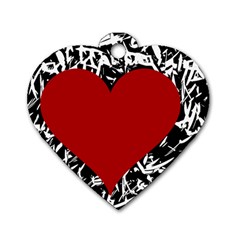 Red Valentine Dog Tag Heart (two Sides) by Valentinaart