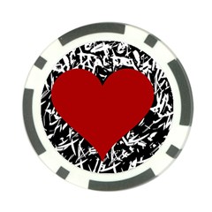 Red Valentine Poker Chip Card Guards (10 Pack)  by Valentinaart