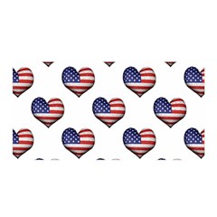 Usa Grunge Heart Shaped Flag Pattern Satin Wrap by dflcprintsclothing