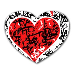 Red Hart - Graffiti Style Heart Mousepads by Valentinaart