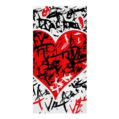 Red Hart - Graffiti Style Shower Curtain 36  X 72  (stall)  by Valentinaart
