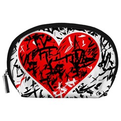 Red Hart - Graffiti Style Accessory Pouches (large)  by Valentinaart