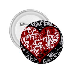 Red Graffiti Style Hart  2 25  Buttons by Valentinaart