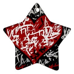 Red Graffiti Style Hart  Star Ornament (two Sides)  by Valentinaart