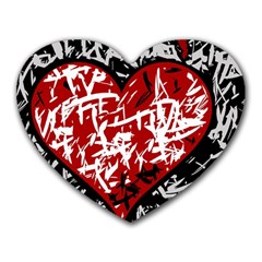 Red Graffiti Style Hart  Heart Mousepads by Valentinaart