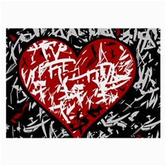 Red Graffiti Style Hart  Large Glasses Cloth by Valentinaart