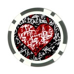 Red graffiti style hart  Poker Chip Card Guards Front