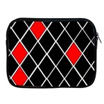 Elegant Black And White Red Diamonds Pattern Apple iPad 2/3/4 Zipper Cases Front