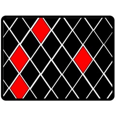 Elegant Black And White Red Diamonds Pattern Double Sided Fleece Blanket (large)  by yoursparklingshop