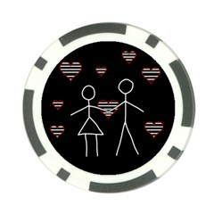 Couple In Love Poker Chip Card Guards by Valentinaart