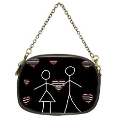 Couple In Love Chain Purses (two Sides)  by Valentinaart