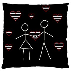 Couple In Love Large Cushion Case (two Sides)