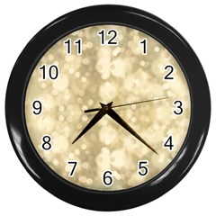 Light Circles, Brown Yellow Color Wall Clocks (black) by picsaspassion