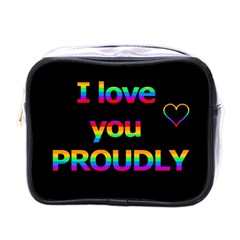 I Love You Proudly Mini Toiletries Bags by Valentinaart