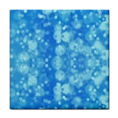 Light Circles, Dark And Light Blue Color Tile Coasters by picsaspassion