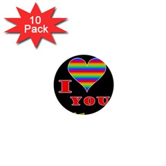 I Love You 1  Mini Buttons (10 Pack)  by Valentinaart