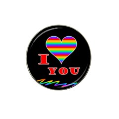 I Love You Hat Clip Ball Marker by Valentinaart