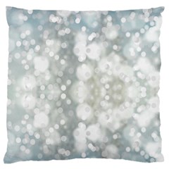 Light Circles, Blue Gray White Colors Large Flano Cushion Case (two Sides)