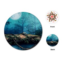 Mysterious Fantasy Nature  Playing Cards (round)  by Brittlevirginclothing