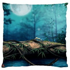 Mysterious Fantasy Nature  Large Cushion Case (one Side) by Brittlevirginclothing