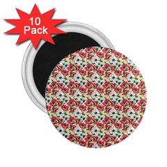 Gorgeous Red Flower Pattern 2 25  Magnets (10 Pack)  by Brittlevirginclothing
