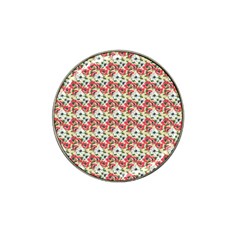 Gorgeous Red Flower Pattern Hat Clip Ball Marker (4 Pack) by Brittlevirginclothing