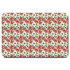 Gorgeous Red Flower Pattern Large Doormat  by Brittlevirginclothing