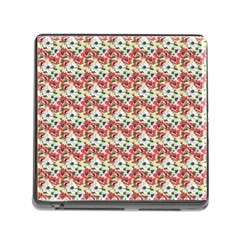 Gorgeous Red Flower Pattern Memory Card Reader (square) by Brittlevirginclothing