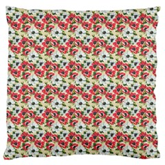 Gorgeous Red Flower Pattern Large Cushion Case (two Sides) by Brittlevirginclothing