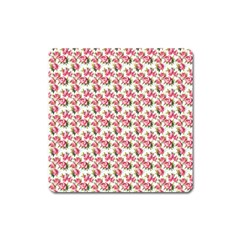 Gorgeous Pink Flower Pattern Square Magnet by Brittlevirginclothing