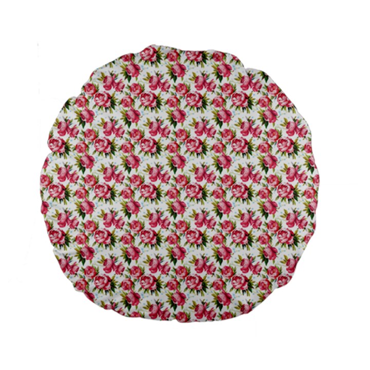 Gorgeous Pink Flower Pattern Standard 15  Premium Round Cushions