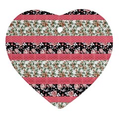 Cute Flower Pattern Ornament (heart)  by Brittlevirginclothing