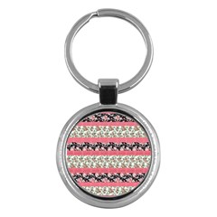 Cute Flower Pattern Key Chains (round)  by Brittlevirginclothing