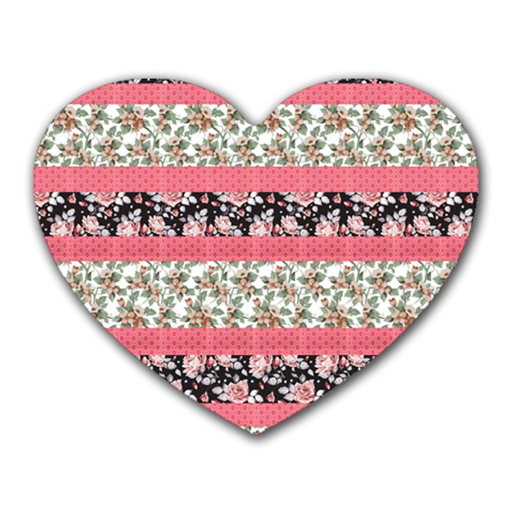 Cute Flower Pattern Heart Mousepads