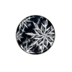 Snowflake In Feather Look, Black And White Hat Clip Ball Marker (4 Pack) by picsaspassion