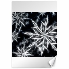 Snowflake In Feather Look, Black And White Canvas 24  X 36  by picsaspassion