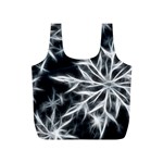 Snowflake in feather look, black and white Full Print Recycle Bags (S)  Front