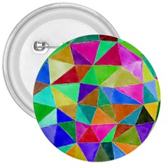 Triangles, colorful watercolor art  painting 3  Buttons