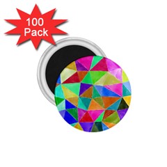 Triangles, colorful watercolor art  painting 1.75  Magnets (100 pack) 